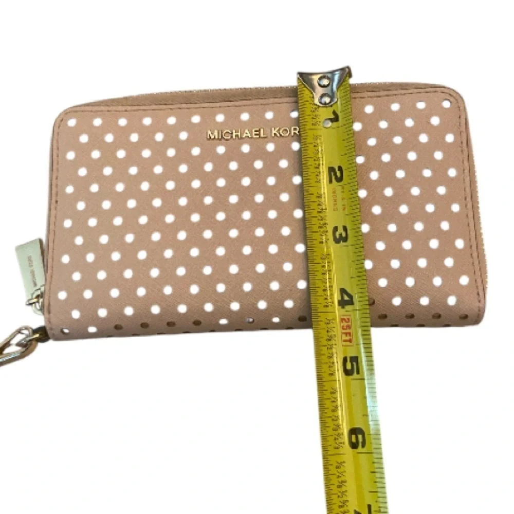 Michael Kors Blush Pink And Gold Dot Wristlet Wallet
